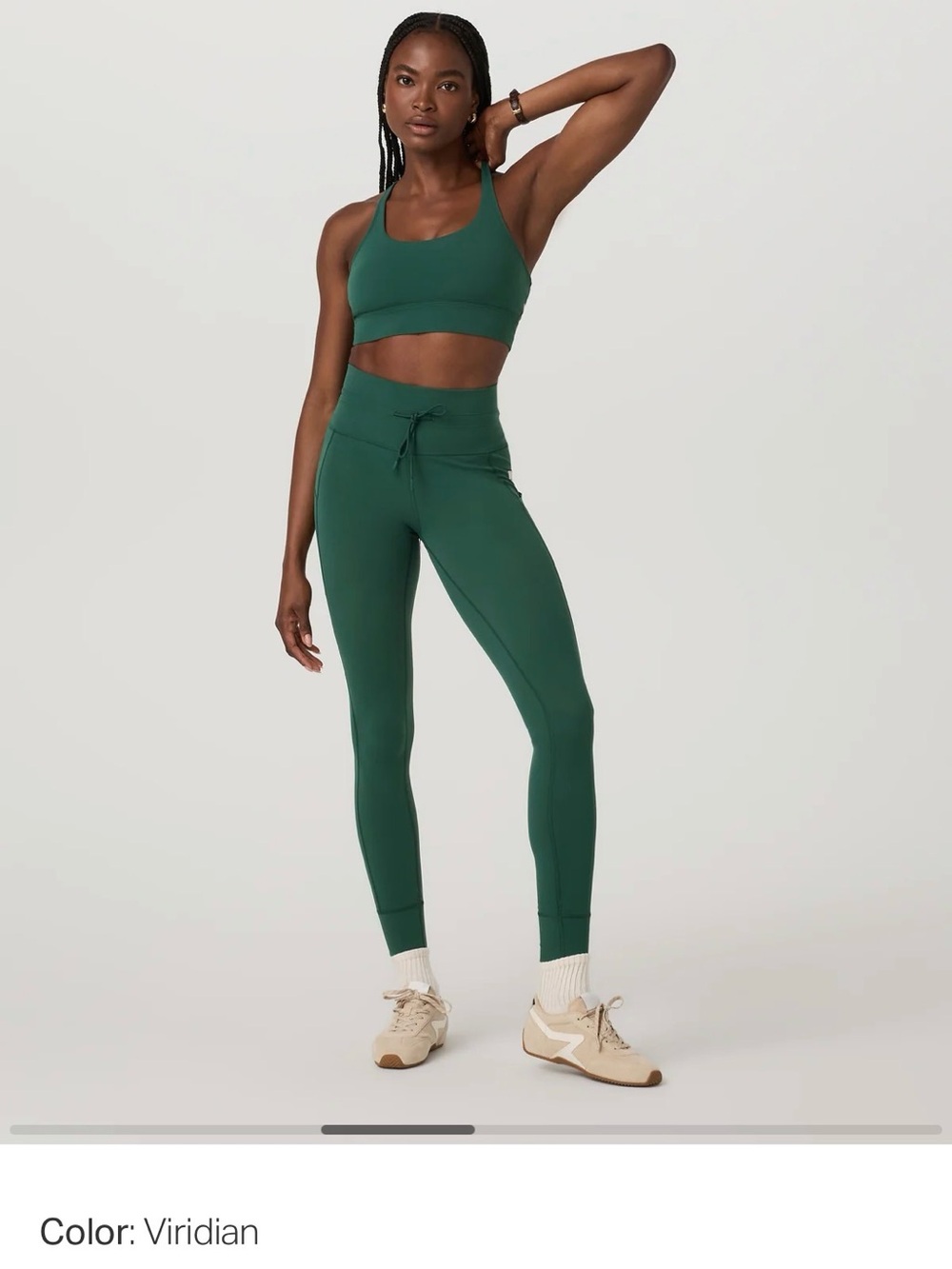 Vuori Set - Yosemite Longline Bra and Daily Piped Leggings size SM in Veridian